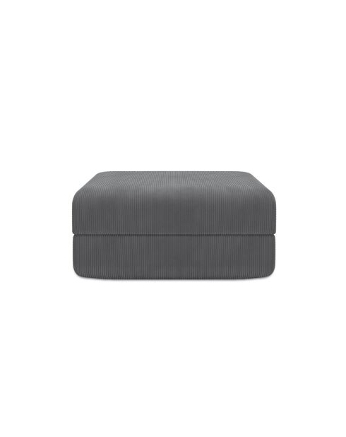 Lincoln grauer konvertierbarer und modularer Hocker aus Kord - 95x95x42 cm