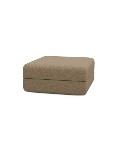 Pouf convertible et modulable en tissu lisse Gemma marron - 95x95x42 cm