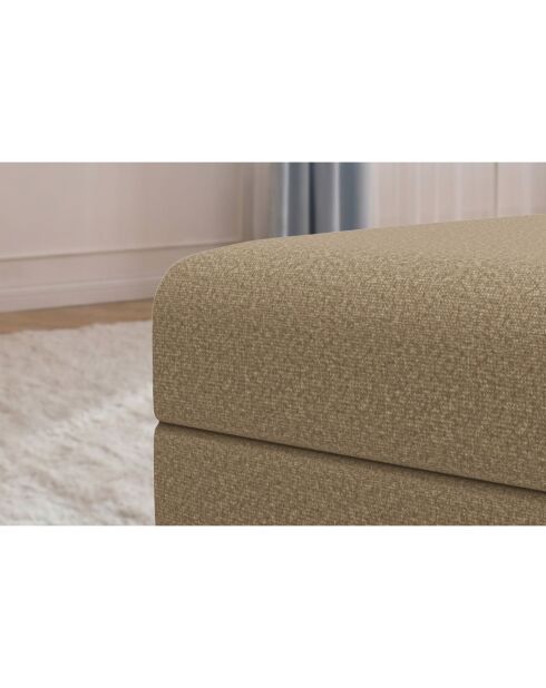 Pouf convertible et modulable en tissu lisse Gemma marron - 95x95x42 cm