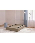 Pouf convertible et modulable en tissu lisse Gemma marron - 95x95x42 cm