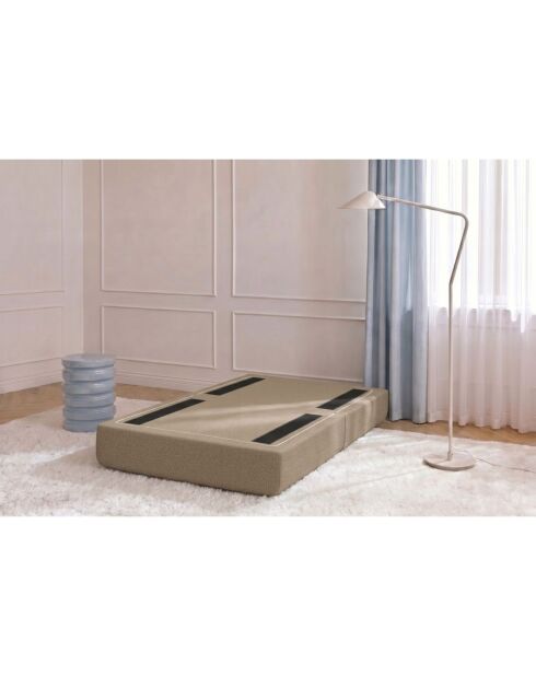 Pouf convertible et modulable en tissu lisse Gemma marron - 95x95x42 cm