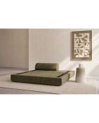 Canapé droit convertible et modulable 2 places en velours côtelé Lincoln vert - 148x95x70,5 cm