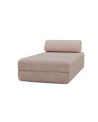 Méridienne convertible et modulable en velours côtelé Lincoln rose pâle - 190x95x70,5 cm