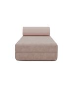 Méridienne convertible et modulable en velours côtelé Lincoln rose pâle - 190x95x70,5 cm