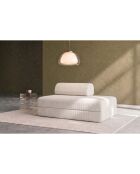 Canapé droit convertible et modulable 2 places en velours côtelé Lincoln blanc - 148x95x70,5 cm