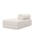 Canapé droit convertible et modulable 2 places en velours côtelé Lincoln blanc - 148x95x70,5 cm
