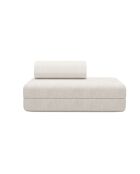 Canapé droit convertible et modulable 2 places en velours côtelé Lincoln blanc - 148x95x70,5 cm