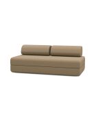 Canapé droit convertible et modulable 3 places en tissu lisse Gemma marron - 190x95x70,5 cm