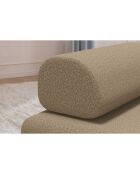 Canapé droit convertible et modulable 3 places en tissu lisse Gemma marron - 190x95x70,5 cm