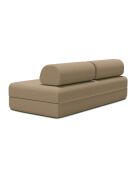 Canapé droit convertible et modulable 3 places en tissu lisse Gemma marron - 190x95x70,5 cm