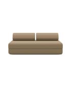 Canapé droit convertible et modulable 3 places en tissu lisse Gemma marron - 190x95x70,5 cm