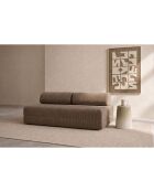 Canapé droit convertible et modulable 3 places en velours côtelé Lincoln taupe - 190x95x70,5 cm