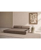 Canapé droit convertible et modulable 3 places en velours côtelé Lincoln taupe - 190x95x70,5 cm