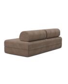 Canapé droit convertible et modulable 3 places en velours côtelé Lincoln taupe - 190x95x70,5 cm