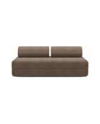 Canapé droit convertible et modulable 3 places en velours côtelé Lincoln taupe - 190x95x70,5 cm