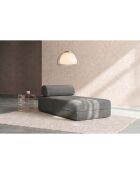 Méridienne convertible et modulable en velours côtelé Lincoln grise - 190x95x70,5 cm