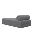 Méridienne convertible et modulable en velours côtelé Lincoln grise - 190x95x70,5 cm