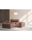 Pouf convertible et modulable en tissu lisse Gemma terracotta - 95x95x42 cm
