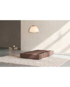 Pouf convertible et modulable en tissu lisse Gemma terracotta - 95x95x42 cm