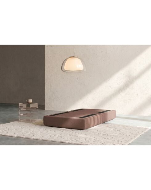 Pouf convertible et modulable en tissu lisse Gemma terracotta - 95x95x42 cm
