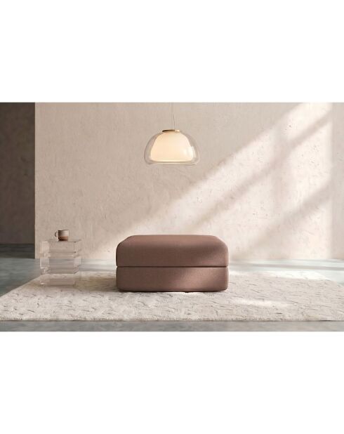 Pouf convertible et modulable en tissu lisse Gemma terracotta - 95x95x42 cm