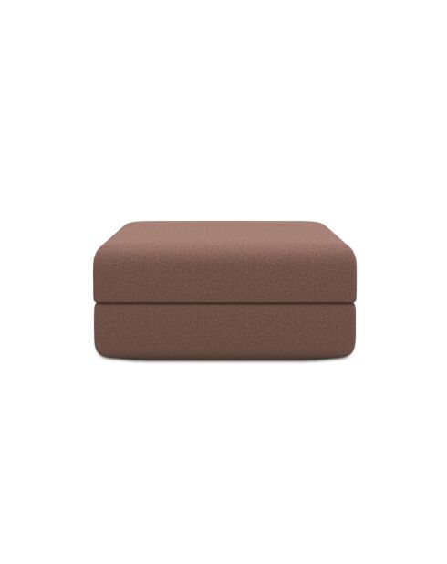 Pouf convertible et modulable en tissu lisse Gemma terracotta - 95x95x42 cm