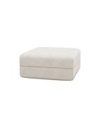 Pouf convertible et modulable en velours côtelé Lincoln blanc - 95x95x42 cm