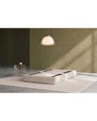 Pouf convertible et modulable en velours côtelé Lincoln blanc - 95x95x42 cm