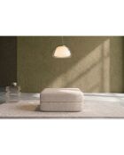 Pouf convertible et modulable en velours côtelé Lincoln blanc - 95x95x42 cm