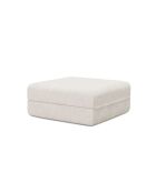 Pouf convertible et modulable en velours côtelé Lincoln blanc - 95x95x42 cm