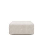 Pouf convertible et modulable en velours côtelé Lincoln blanc - 95x95x42 cm