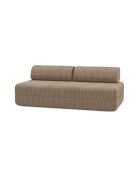 Canapé droit convertible et modulable 3 places en velours côtelé xl Tilia marron - 190x95x70,5 cm