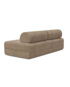 Canapé droit convertible et modulable 3 places en velours côtelé xl Tilia marron - 190x95x70,5 cm