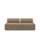 Canapé droit convertible et modulable 3 places en velours côtelé xl Tilia marron - 190x95x70,5 cm