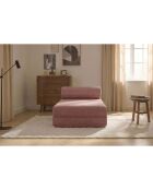 Méridienne convertible et modulable en velours côtelé Lincoln rose - 190x95x70,5 cm