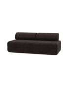 Canapé droit convertible et modulable 3 places en velours côtelé Lincoln marron - 190x95x70,5 cm