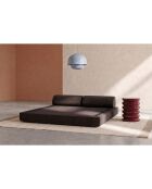 Canapé droit convertible et modulable 3 places en velours côtelé Lincoln marron - 190x95x70,5 cm