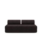 Canapé droit convertible et modulable 3 places en velours côtelé Lincoln marron - 190x95x70,5 cm