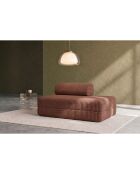 Canapé droit convertible et modulable 2 places en velours côtelé xl Tilia terracotta - 148x95x70,5 cm