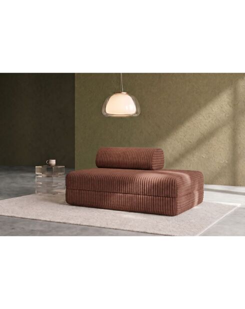 Canapé droit convertible et modulable 2 places en velours côtelé xl Tilia terracotta - 148x95x70,5 cm