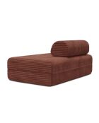 Canapé droit convertible et modulable 2 places en velours côtelé xl Tilia terracotta - 148x95x70,5 cm