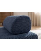 Méridienne convertible et modulable en velours côtelé Lincoln bleue - 190x95x70,5 cm