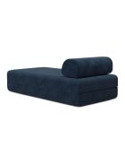 Méridienne convertible et modulable en velours côtelé Lincoln bleue - 190x95x70,5 cm