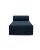 Méridienne convertible et modulable en velours côtelé Lincoln bleue - 190x95x70,5 cm