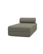 Méridienne convertible et modulable en tissu lisse Gemma taupe - 190x95x70,5 cm