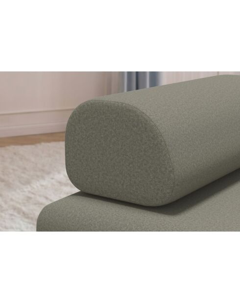 Méridienne convertible et modulable en tissu lisse Gemma taupe - 190x95x70,5 cm