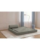 Méridienne convertible et modulable en tissu lisse Gemma taupe - 190x95x70,5 cm
