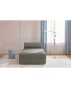Méridienne convertible et modulable en tissu lisse Gemma taupe - 190x95x70,5 cm