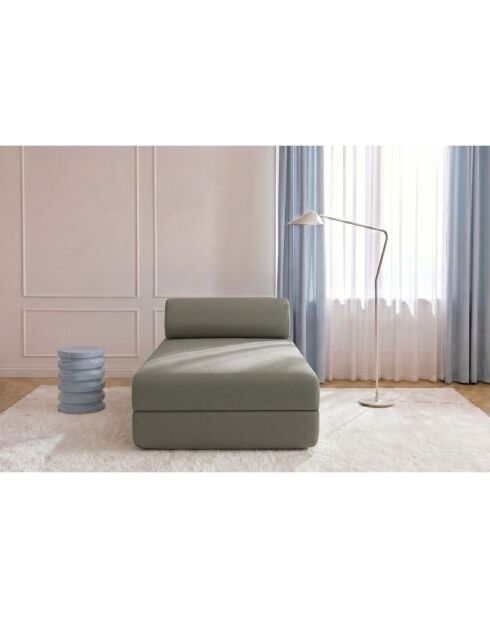 Méridienne convertible et modulable en tissu lisse Gemma taupe - 190x95x70,5 cm