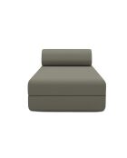 Méridienne convertible et modulable en tissu lisse Gemma taupe - 190x95x70,5 cm
